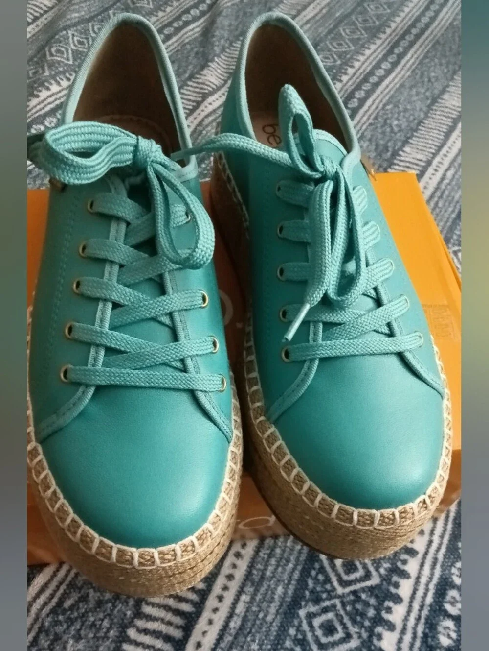 Casual Women's Turquoise Lace-Up Espadrille Sneakers